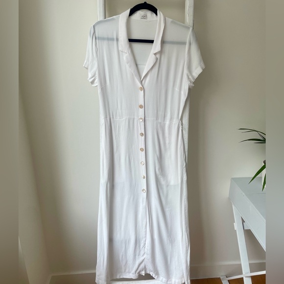 *Sold* Aritzia - Wilfred White Button Up Shirt Dress - Picture 1 of 10